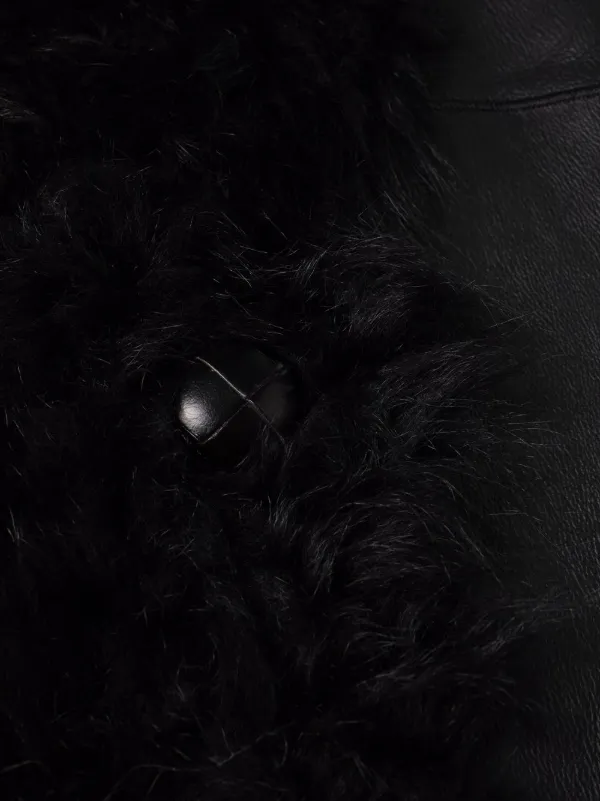 AMI Paris ムートンコート | ブラック | FARFETCH JP