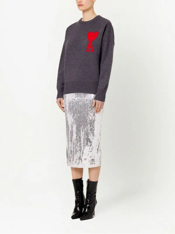 AMI Paris Ami De Coeur セーター | グレー | FARFETCH JP