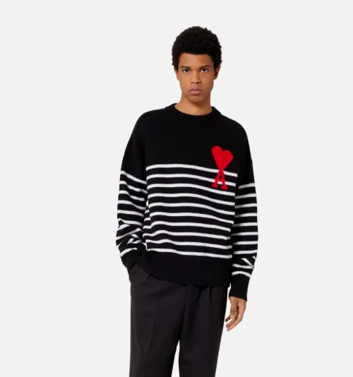 Ami De Coeur Striped Sweater - AMI PARIS OFFICIAL