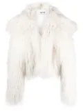 AMI Paris faux-fur cropped jacket - White