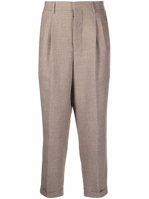 AMI Paris turn-up hem wool trousers