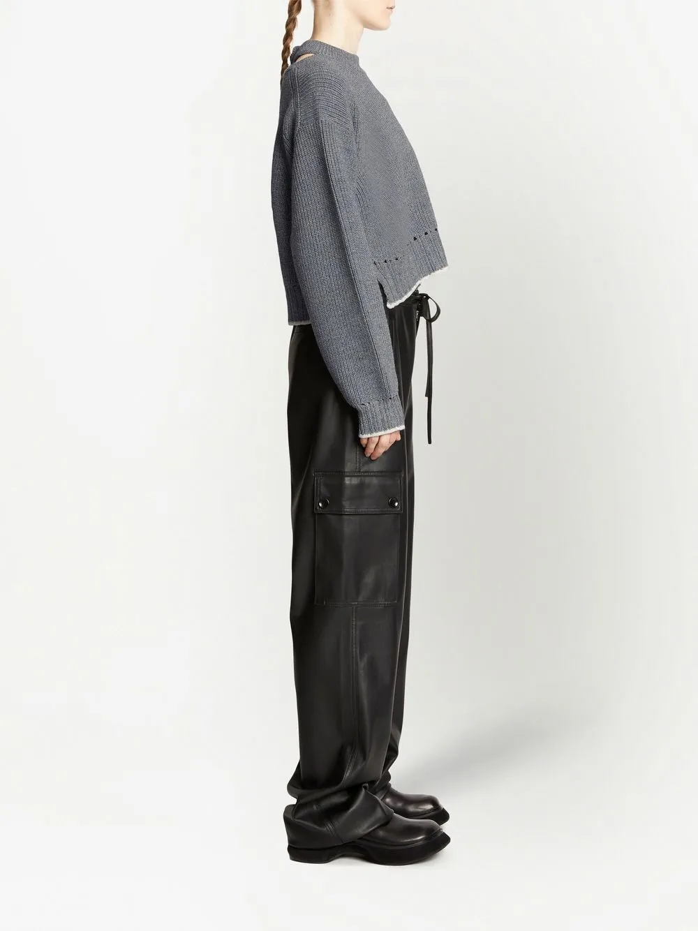 Shop Proenza Schouler White Label Cashfeel Cut-out Detail Jumper In Grau