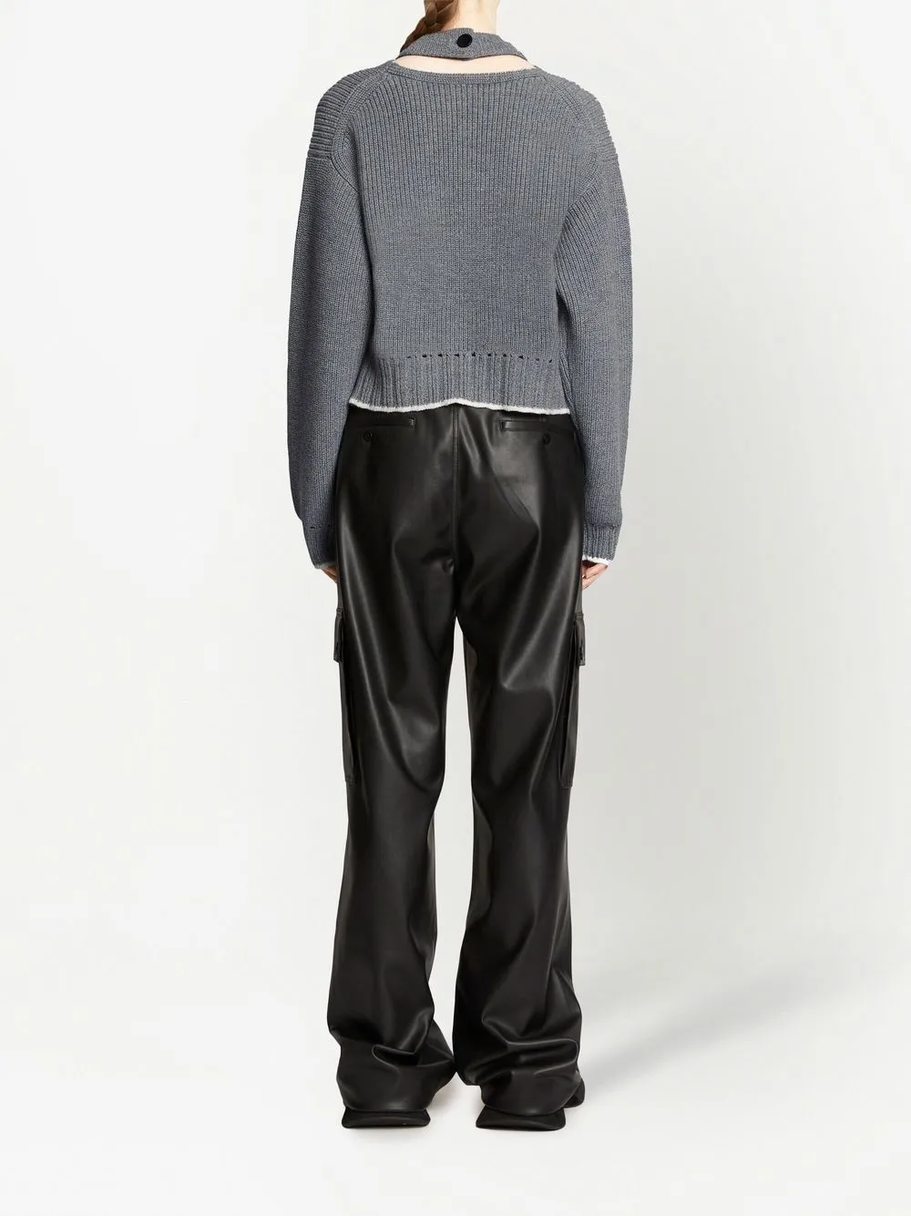 Shop Proenza Schouler White Label Cashfeel Cut-out Detail Jumper In Grau