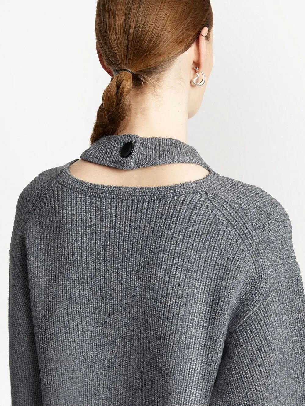 Shop Proenza Schouler White Label Cashfeel Cut-out Detail Jumper In Grau