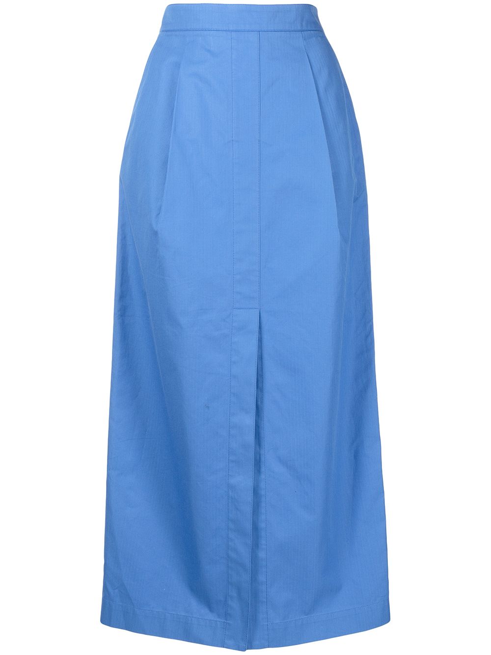 Pre-owned Hermes  High-waisted Straight Skirt In Blue