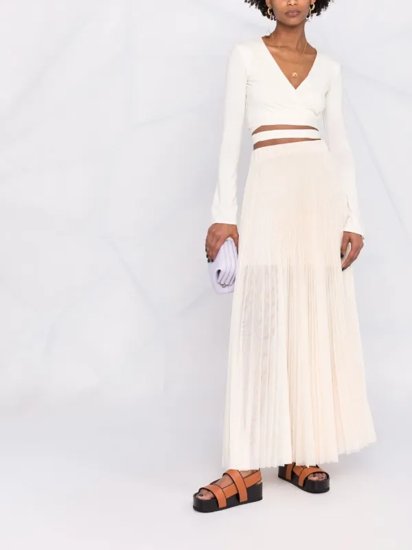 Patrizia Pepe semi-sheer Pleated Maxi 