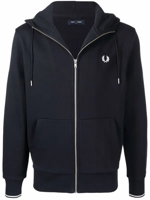 Fred Perry embroidered-logo zip-up 