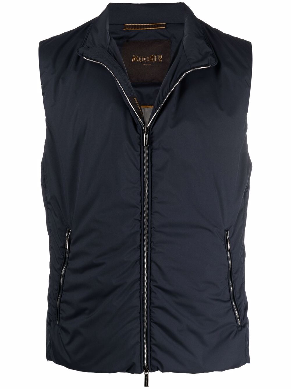 moorer gilet zippé à col montant - bleu