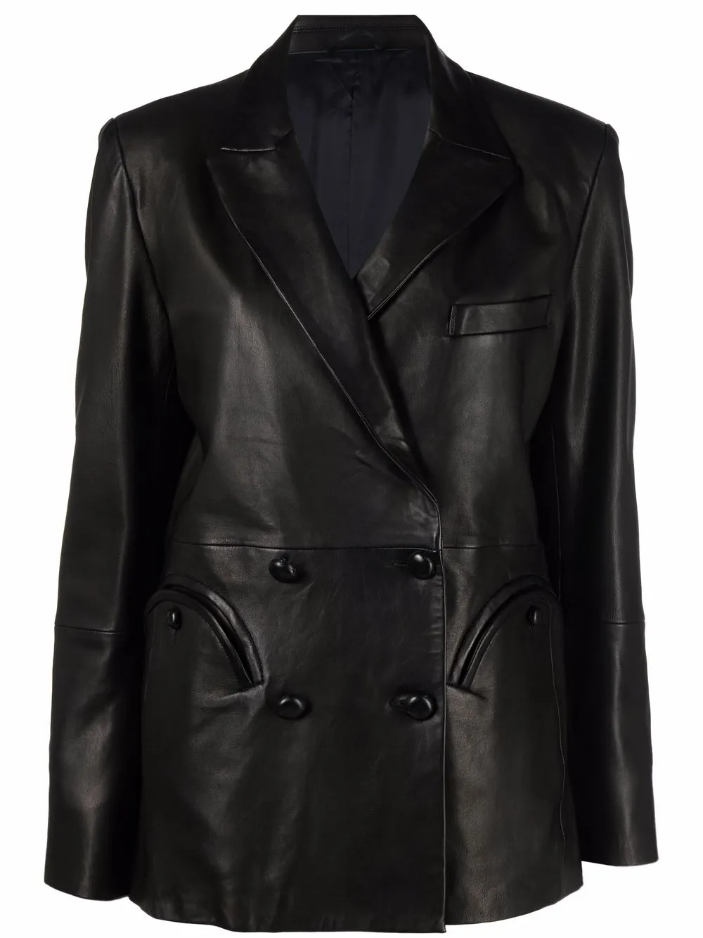 Blazé Milano double-breasted leather blazer · 0