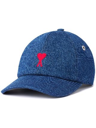 AMI Paris Ami De Coeur Denim Cap - Farfetch