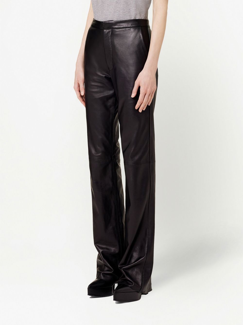 AMI Paris straight-leg Leather Trousers - Farfetch