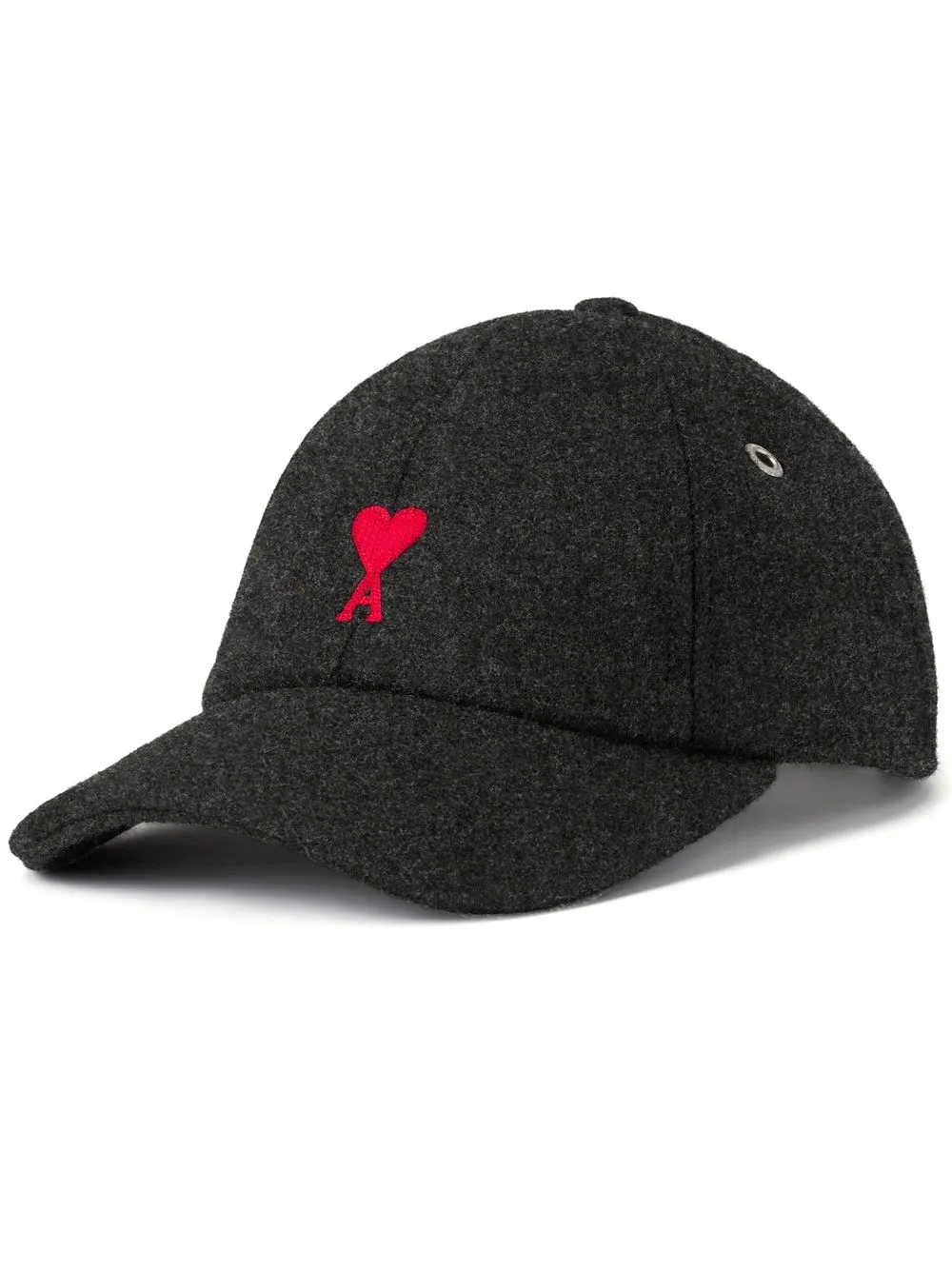 

AMI Paris embroidered Ami de Coeur wool cap - Grey