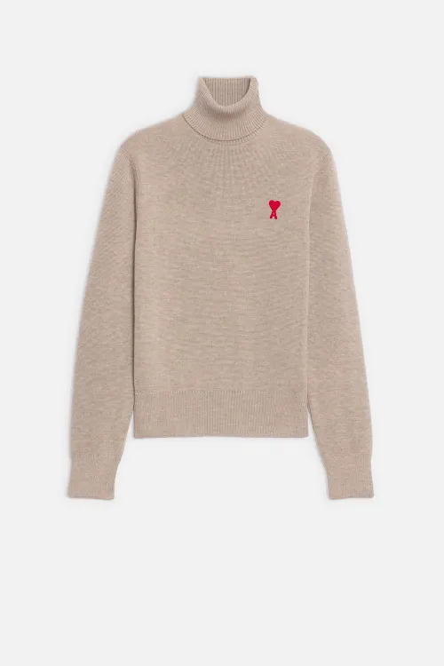 Ami De Coeur Turtleneck Sweater on Sale - AMI PARIS OFFICIAL