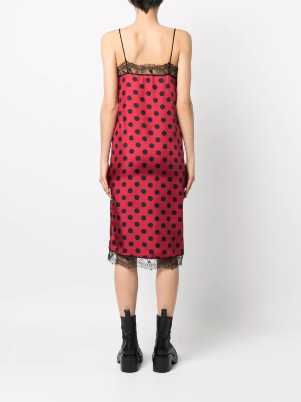 Black polka dot slip dress hotsell