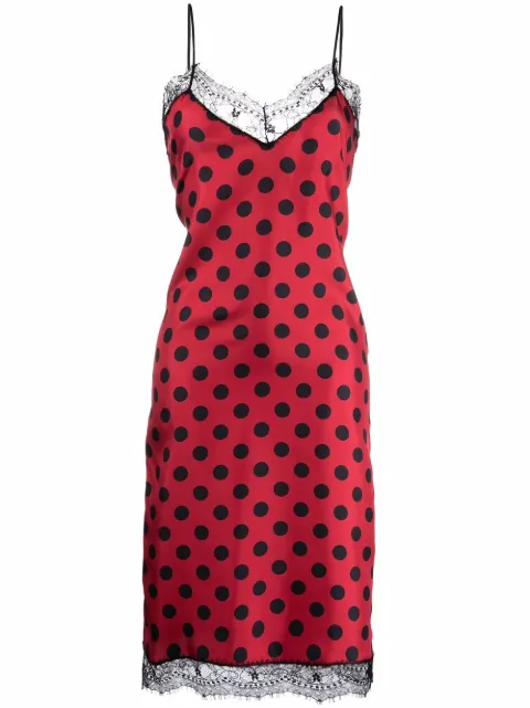 AMI Paris polka dot slip dress