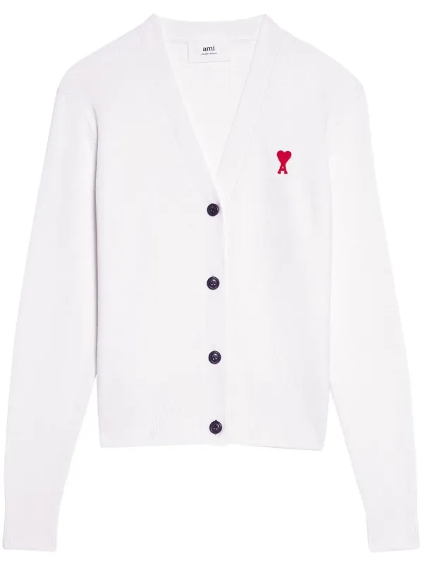 AMI Paris Ami De Coeur Vネックカーディガン - Farfetch
