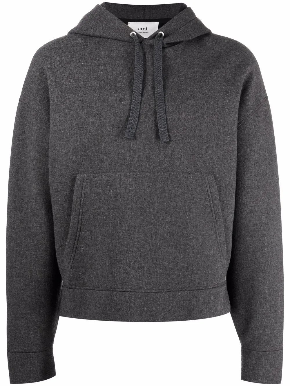 

AMI Paris drop-shoulder drawstring hoodie - Grey