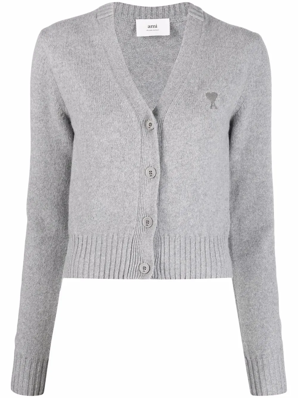

AMI Paris Ami de Coeur V-neck cardigan - Grey