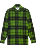 AMI Paris logo-print plaid-patterned shirt - Green