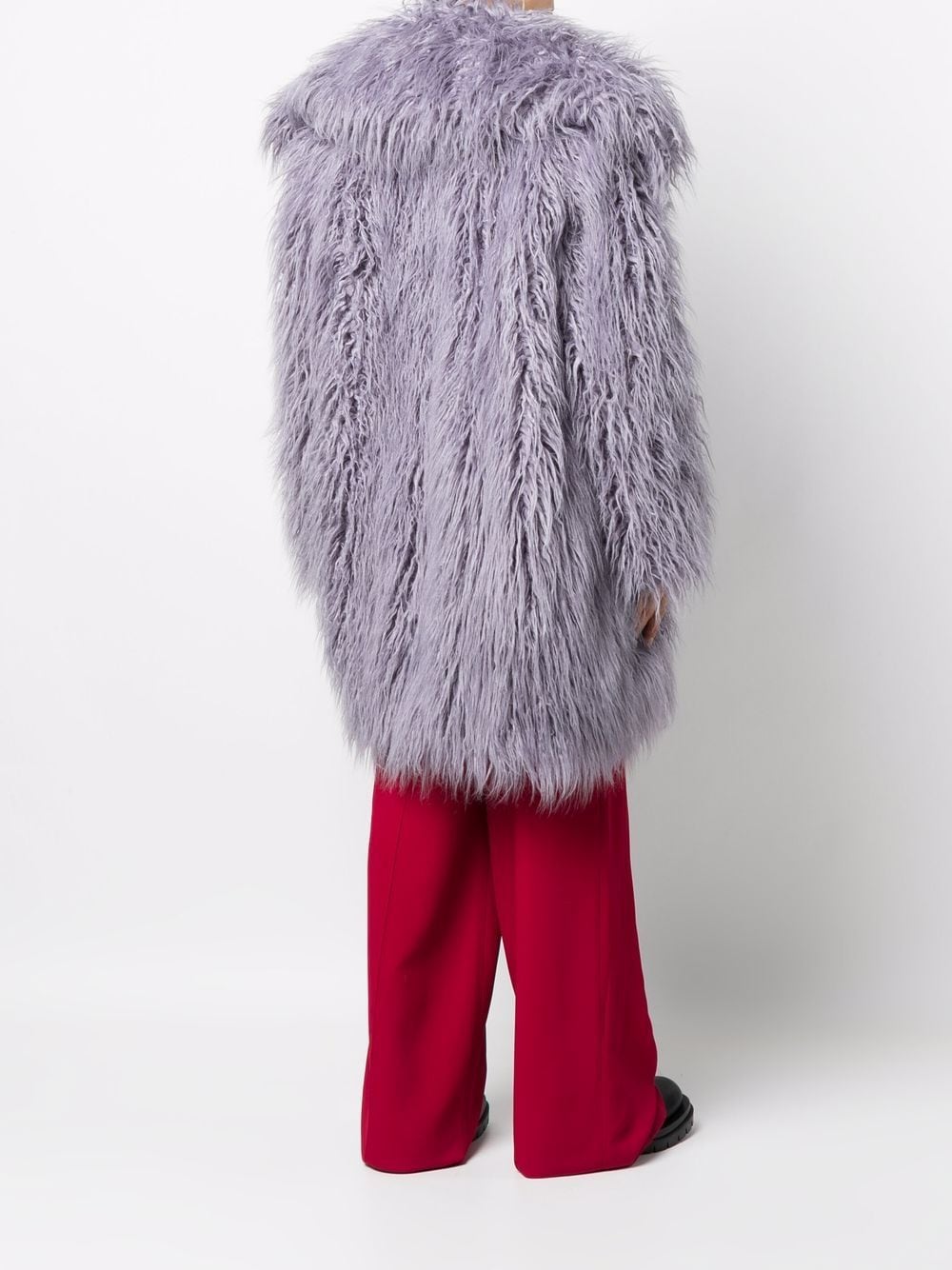 Shop Ami Alexandre Mattiussi Faux-fur Oversize Coat In Purple