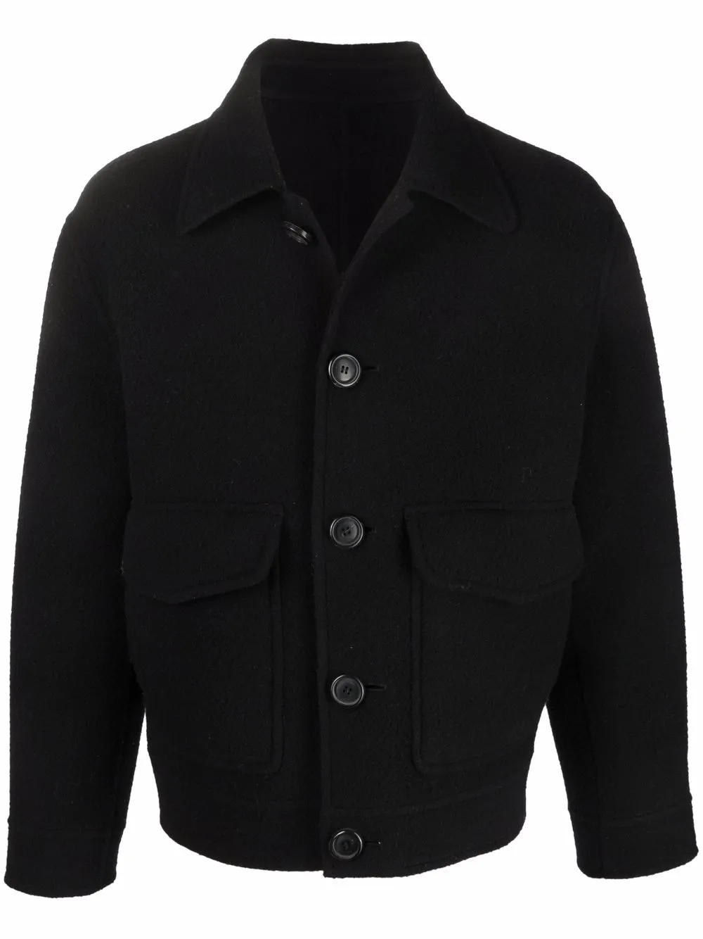 

AMI Paris sobrecamisa de lana - Negro