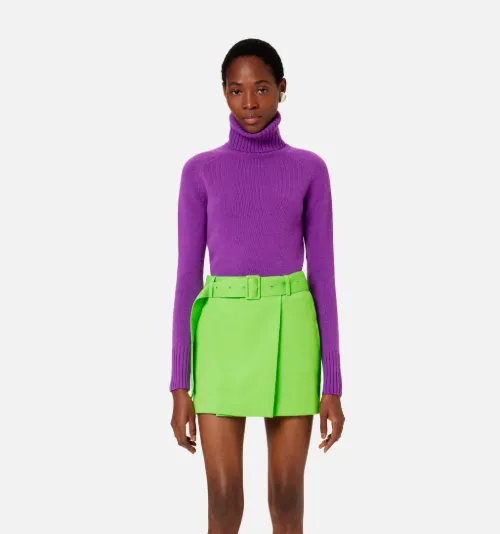 neon purple turtleneck