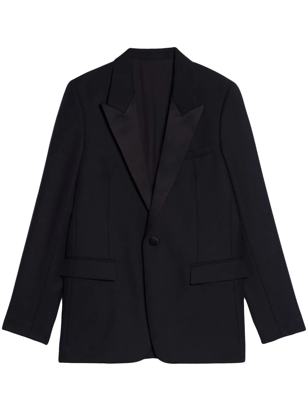 Ami Alexandre Mattiussi Pinstripe-pattern Single-breasted Blazer In Black