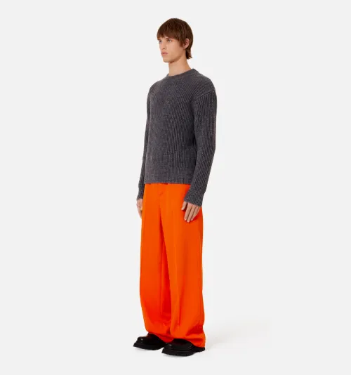 Round Collar Ribbed Sweater - AMI PARIS 