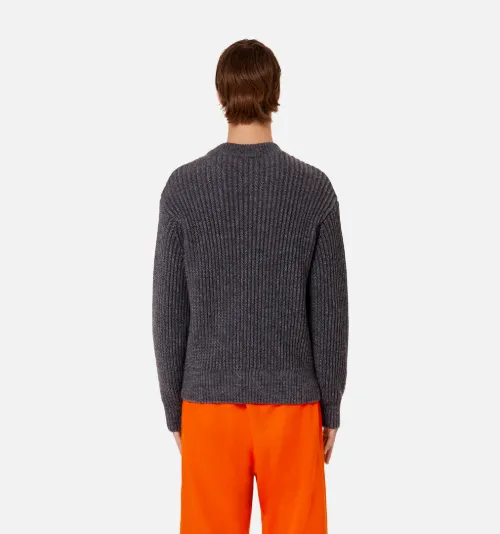 Round Collar Ribbed Sweater - AMI PARIS 