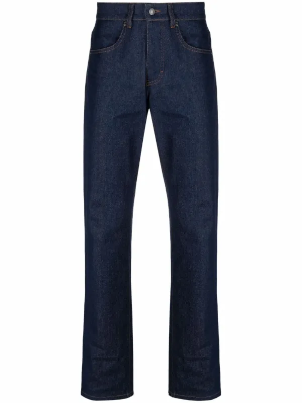 Farfetch Abbigliamento Pantaloni e jeans Jeans Jeans straight Blu Jeans dritti con vita media 