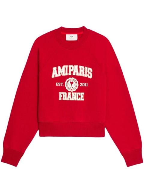 AMI Paris logo-print organic-cotton sweatshirt