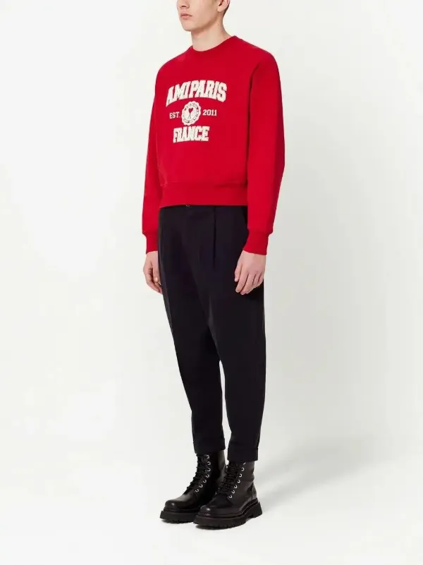 AMI Paris ロゴ スウェットシャツ | レッド | FARFETCH JP