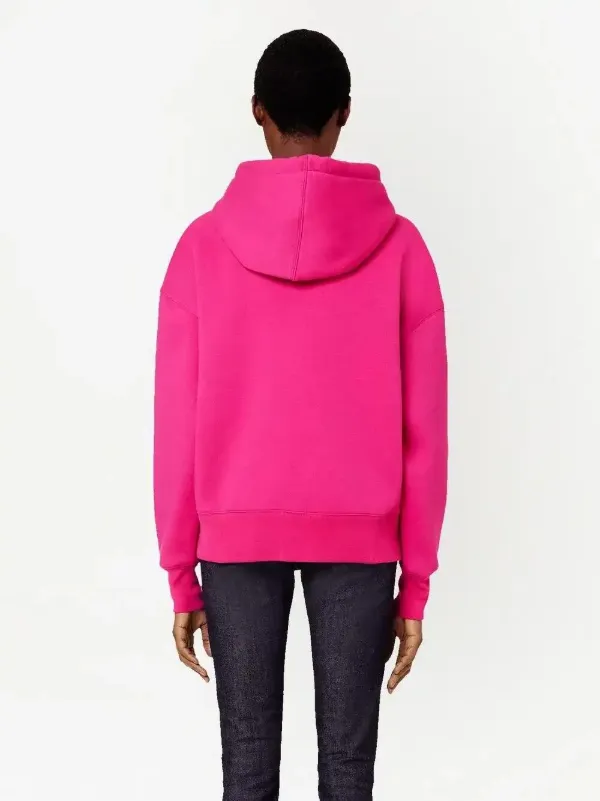 AMI Paris Ami De Coeur Embroidered Hoodie | Pink | FARFETCH