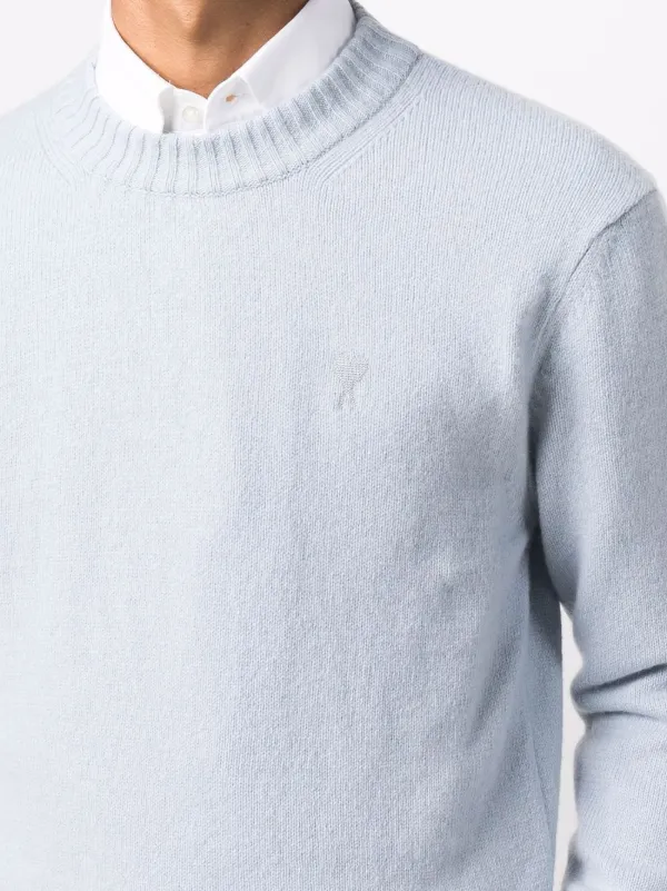AMI Paris Ami De Coeur Cashmere Jumper | Blue | FARFETCH