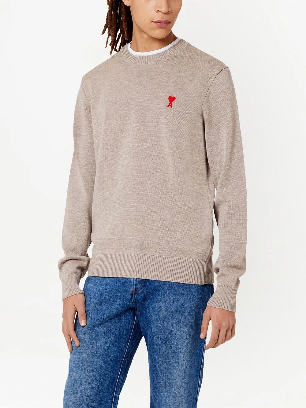 ami paris logo刺绣美利诺羊毛毛衣