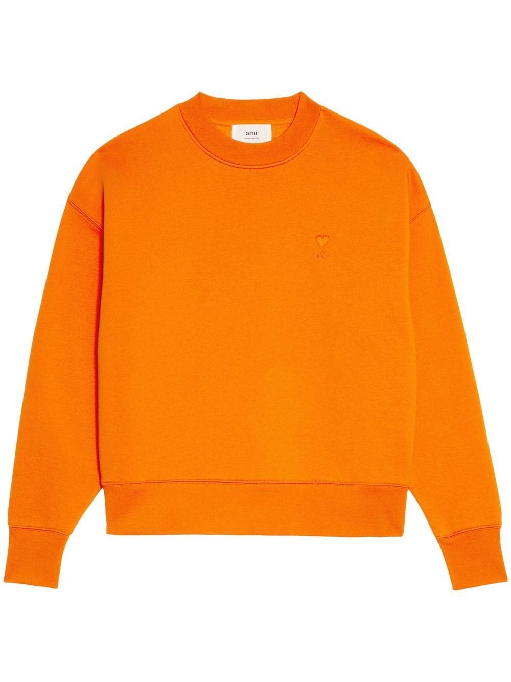 Shop Ami Alexandre Mattiussi Ami De Coeur Embroidered Sweatshirt In Orange