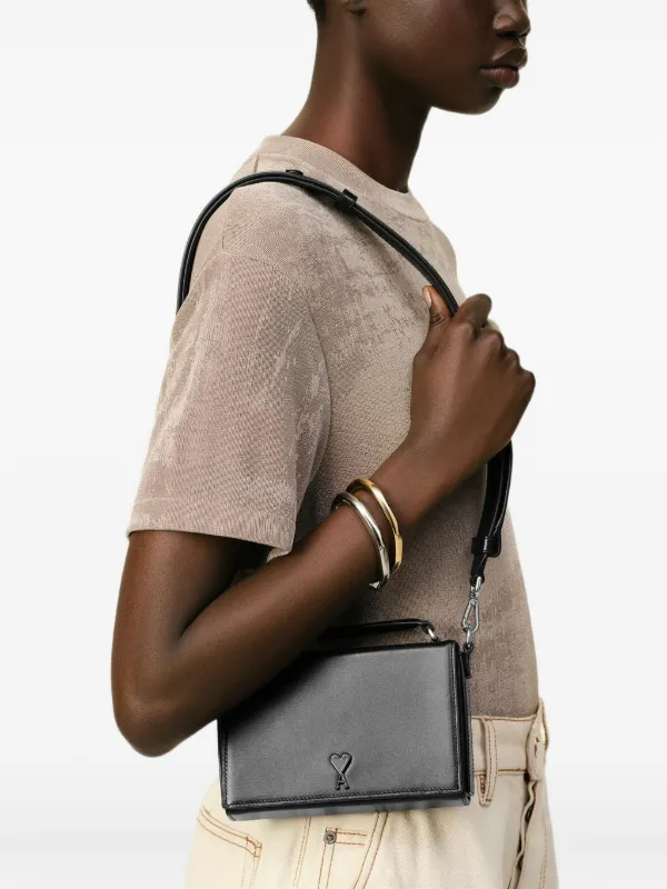 AMI Paris Lunch Box Messenger Bag | Black | FARFETCH