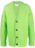 AMI Paris drop-shoulder cable-knit cardigan - Green