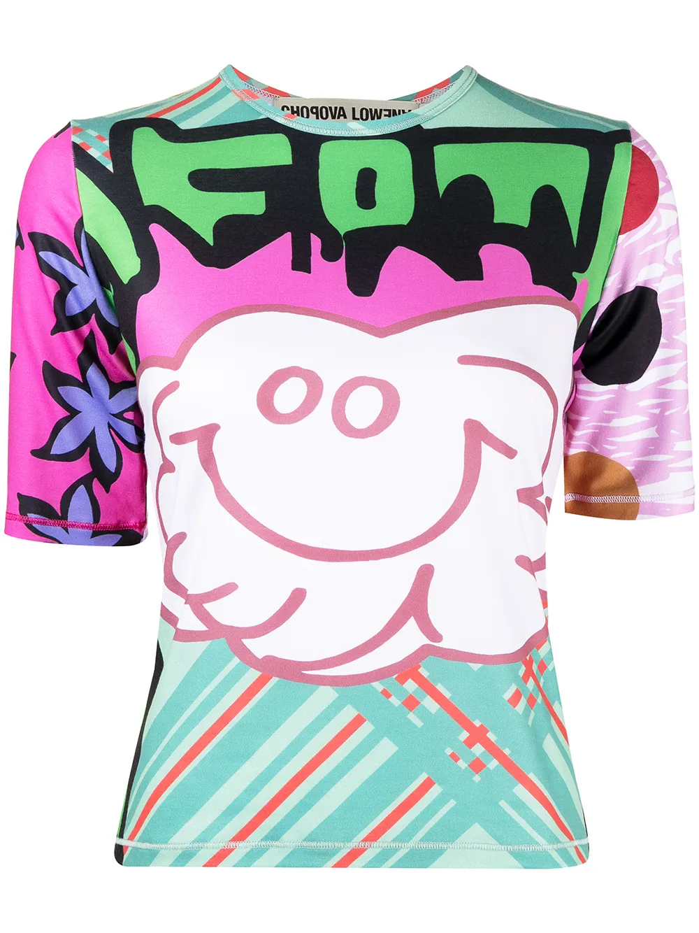 

Chopova Lowena graphic-print fitted jersey top - Multicolour