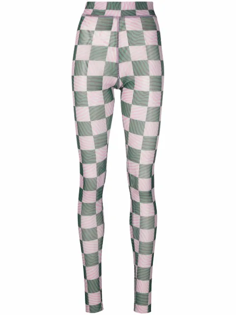 Henrik Vibskov leggins con estampado de cuadrícula