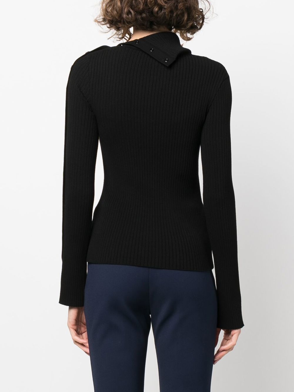 Shop Courrèges Long Sleeve Knitted Jumper In Black