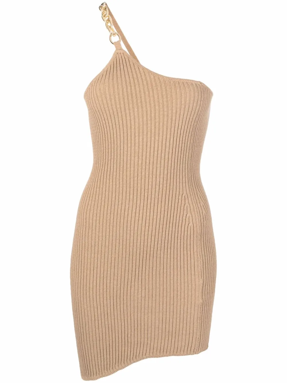 

Giuseppe Di Morabito vestido tejido de canalé con cadena - Neutro