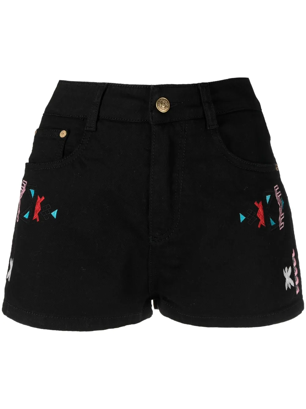 

Ermanno Scervino shorts de mezclilla bordados - Negro