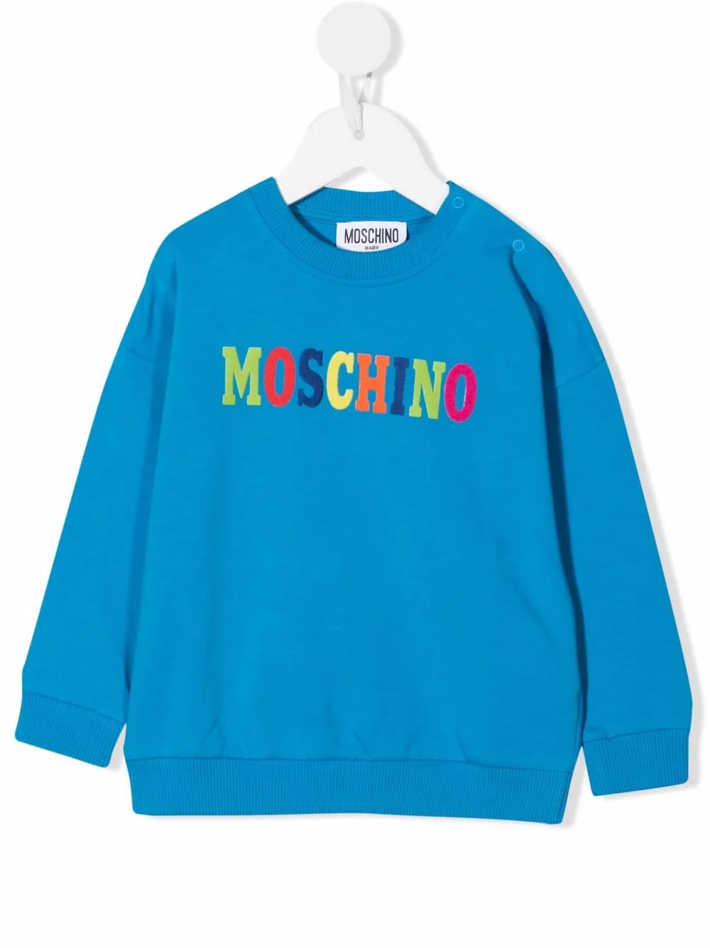 

Moschino Kids sudadera con parche del logo y logo - Azul