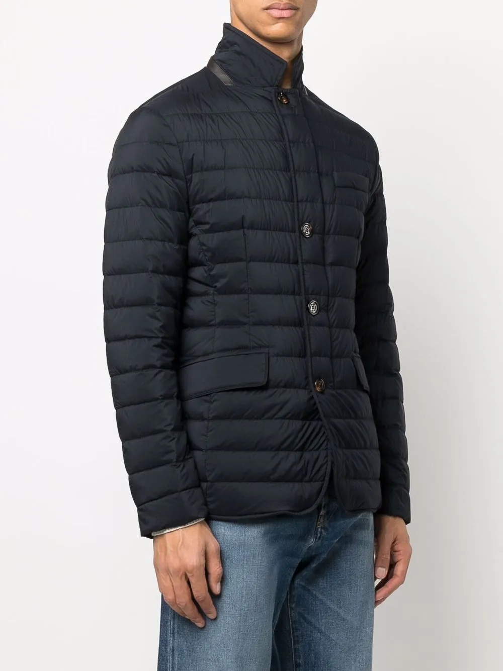 Moorer Button-up jack Blauw