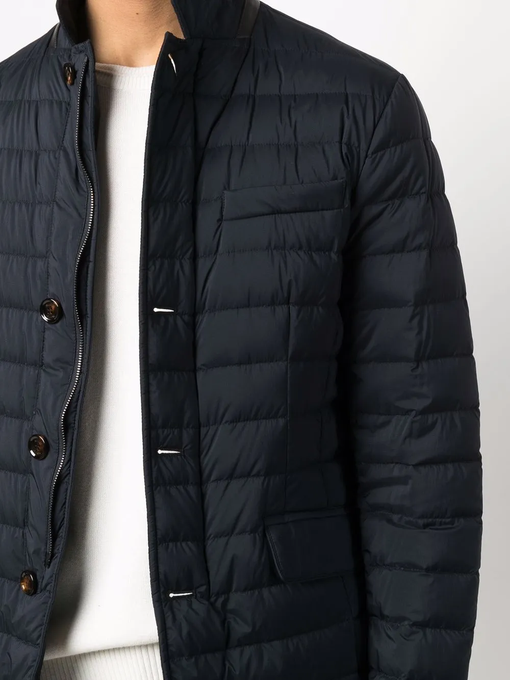 Moorer Button-up jack Blauw