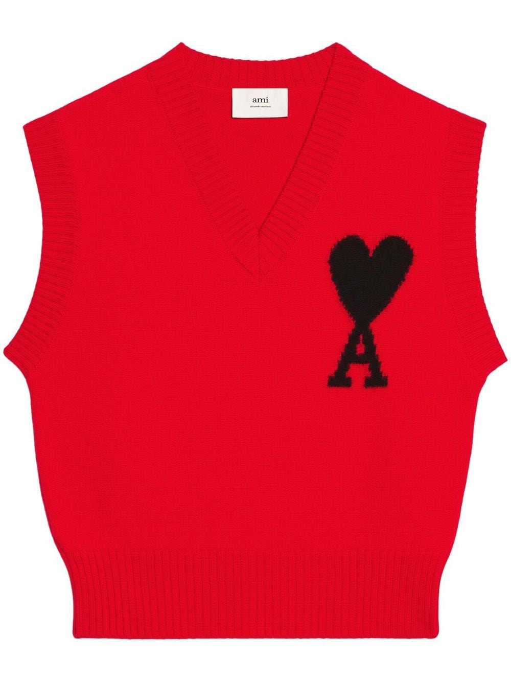 AMI Paris Ami de Coeur knitted vest - Red