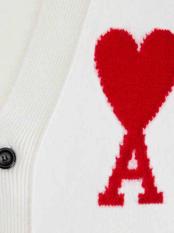 AMI Paris Ami De Coeur カーディガン | ホワイト | FARFETCH JP