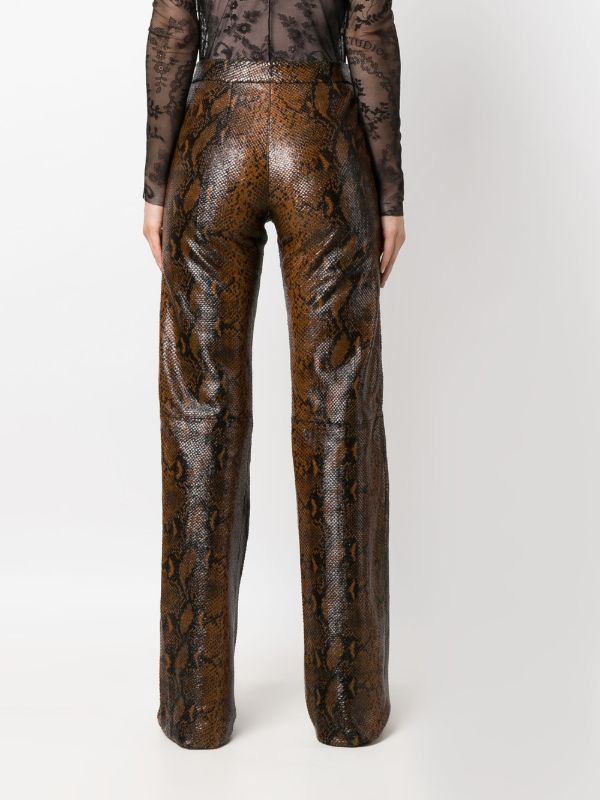 Snake print leather on sale trousers