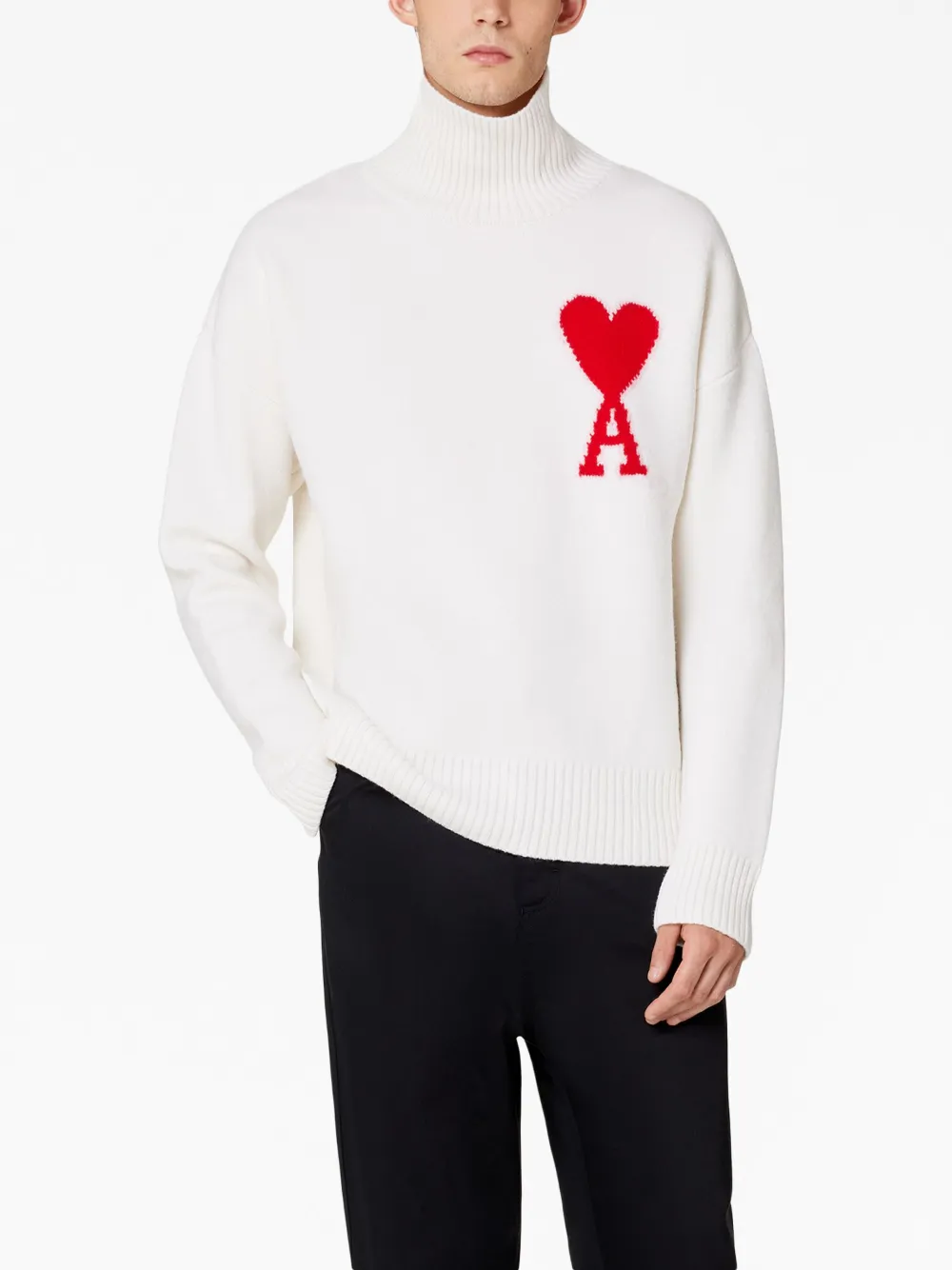 AMI Paris Ami De Coeur roll neck Wool Jumper Farfetch